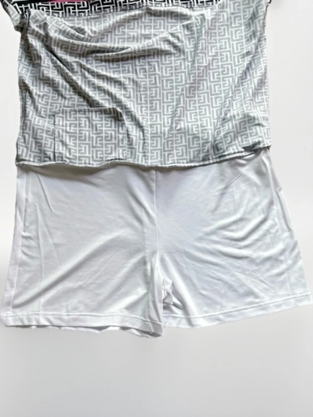 Golftini Ebb and Flow Pull-On Stretch Knit Skort Black & White Geometric PrintXL - Picture 8 of 14